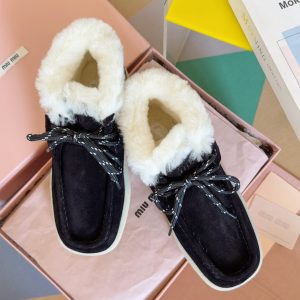 Miu Miu Wool Wedge Ankle Boots Gate12457