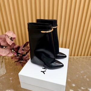 Givenchy Straight-Leg Shiny Leather Boots Gate15488