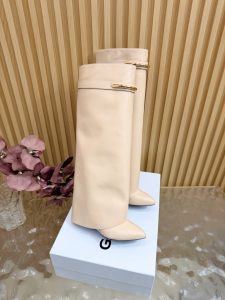 Givenchy Straight-Leg Shiny Leather Boots Gate15491