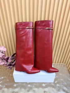 Givenchy Straight-Leg Shiny Leather Boots Gate15494