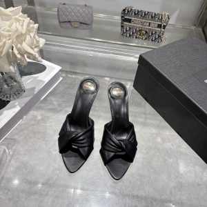Saint Laurent Chunky Heeled Pointed-Toe Sandals Gate358