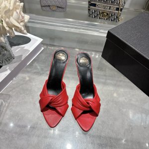 Saint Laurent Chunky Heeled Pointed-Toe Sandals Gate360
