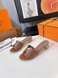 Hermes Genuine Leather Slippers Gate15472